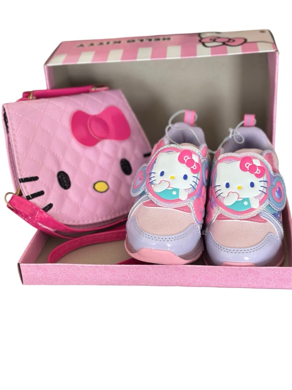 Hello Kitty Bundle NWOTCrossbody Bag & NIB Light Up Sneakers  Size 9